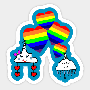 Cloud unicorn rainbow love pride Sticker